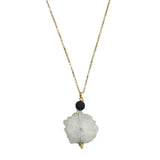 Solar Quartz Lava Necklace by SLATE + SALT