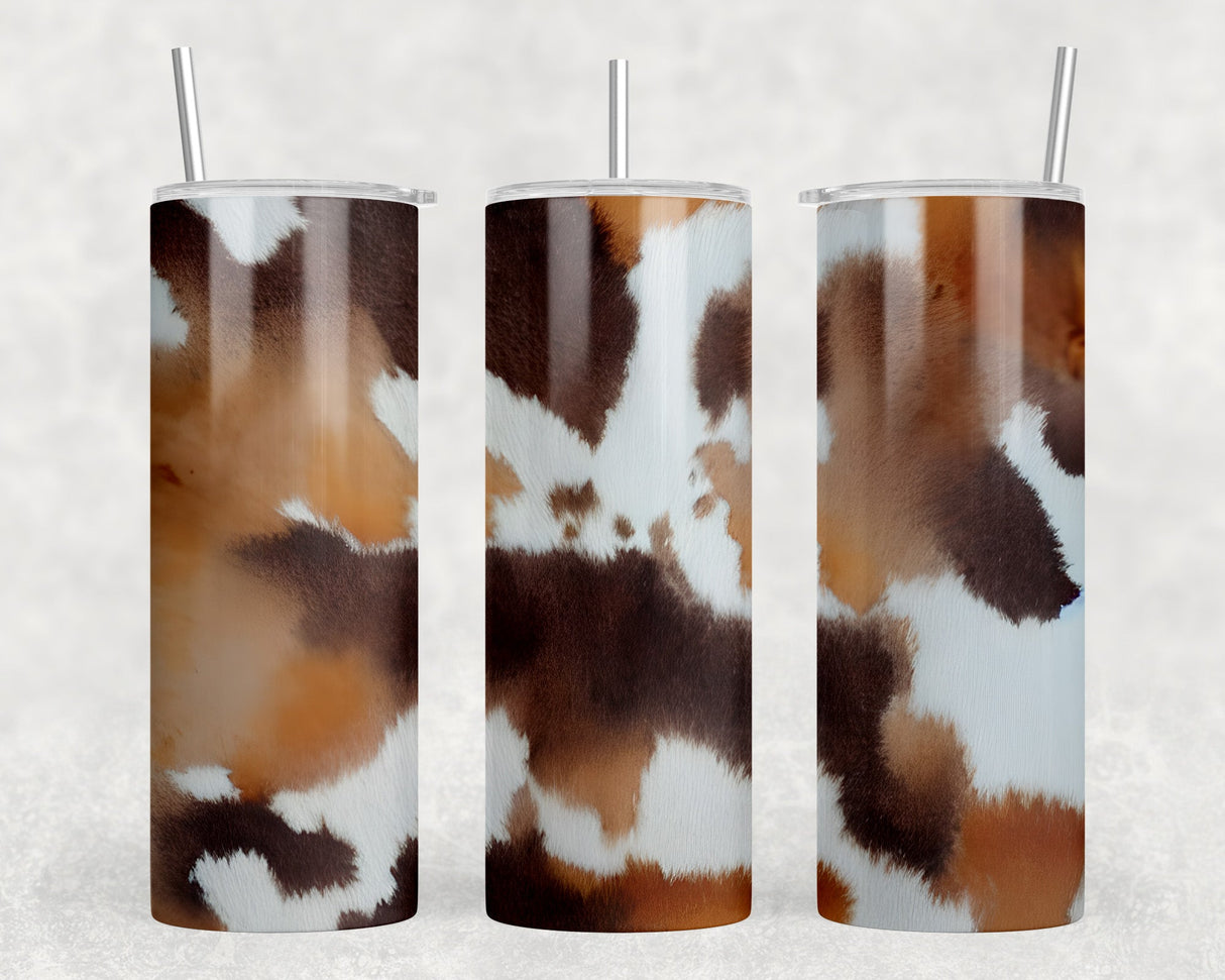 faux cowhide - 20 oz Steel Skinny Tumbler - Optional Blue Tooth Speaker - Speaker Color will Vary by Rowdy Ridge Co