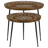 Honey and Black 2-Piece Nesting Table by Blak Hom