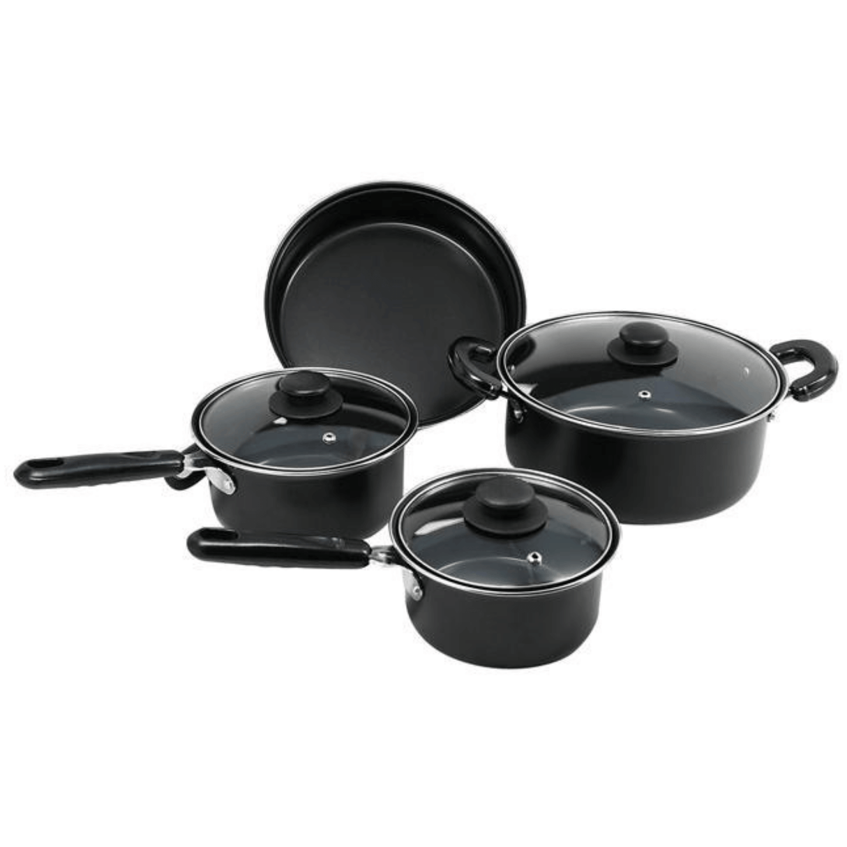 Better Chef 7-Piece Carbon Steel Cookware Set with Glass Lids by Jupiter Gear Home