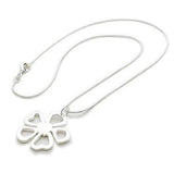 925 Sterling Silver Plated Flower 'Silver Fleur' Pendant Necklace by Liberty Charms USA