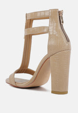 felicity zip up block heel sandals by London Rag