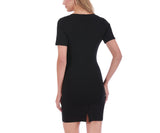 InstantFigure Short Dress with Square-neck and Short Sleeves 168027 by InstantFigure INC