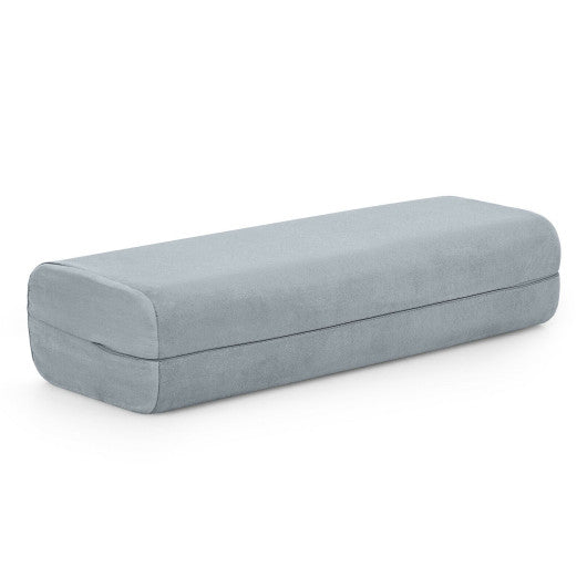 Yoga Bolster Pillow with Washable Cover and Carry Handle-Gray