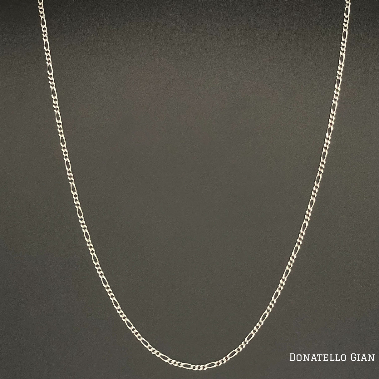 Sterling Silver 925 Figaro Link Chain 1.7MM, 16"-24", Figaro Link Chain Necklace, Italian Made Sterling Silver 925 Unisex Chain by Donatello Gian