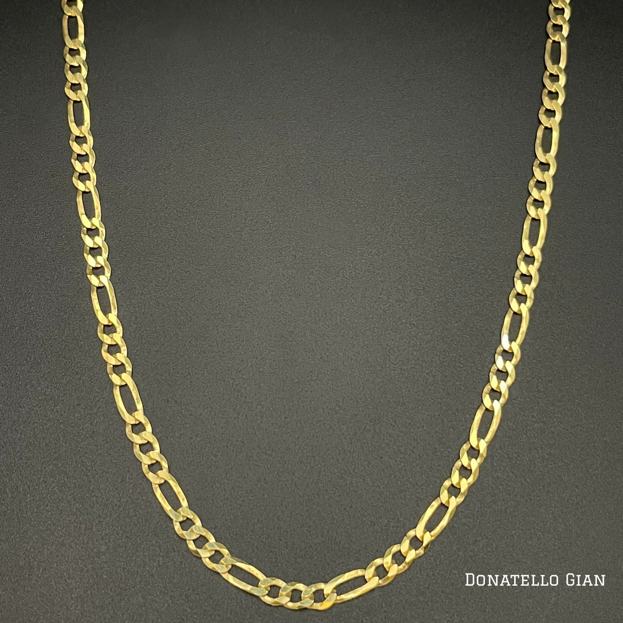 Sterling Silver 925 Figaro Link Chain 3.5MM, 16"-24", Figaro Chain Necklace, 14K Yellow Gold Plated Italian Made Sterling Silver 925 Unisex Chain by Donatello Gian