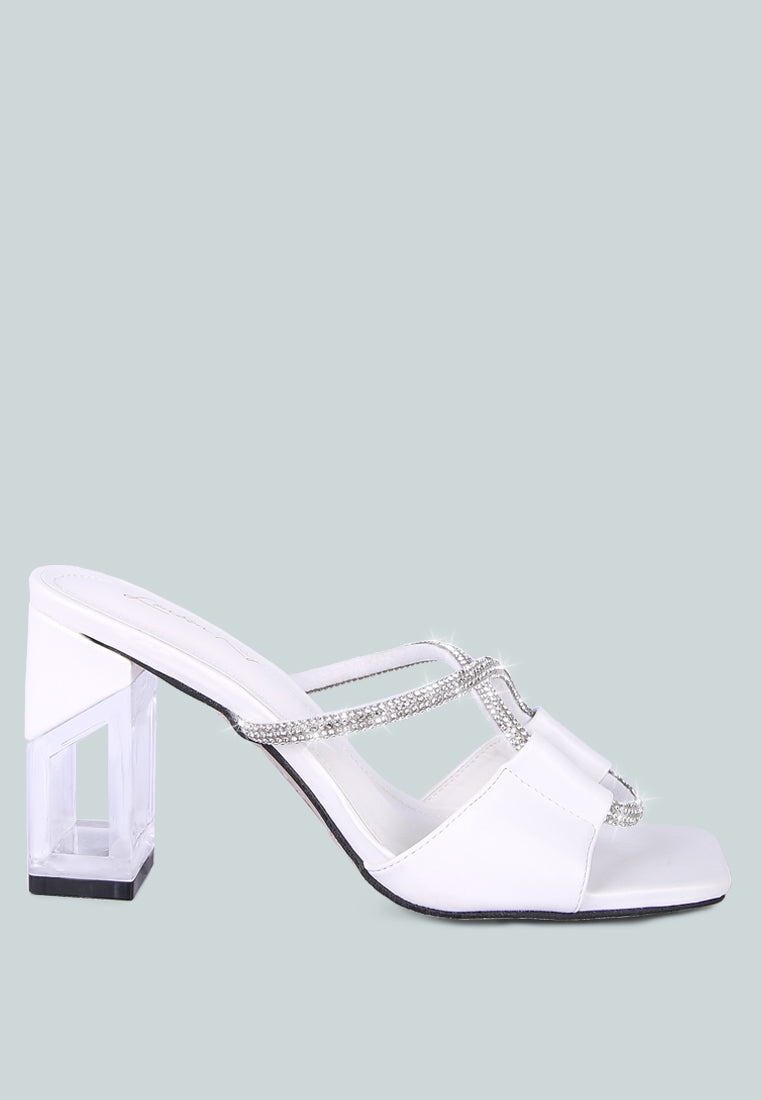 fineapple rhinestone embellished clear sandals by London Rag