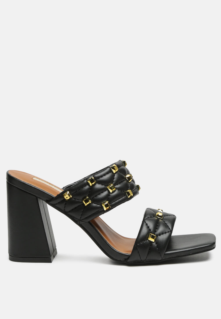 fischer stud embellished block heel sandals by London Rag