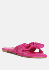 fleurette bow flat sandals by London Rag