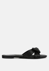 fleurette bow flat sandals by London Rag