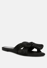 fleurette bow flat sandals by London Rag