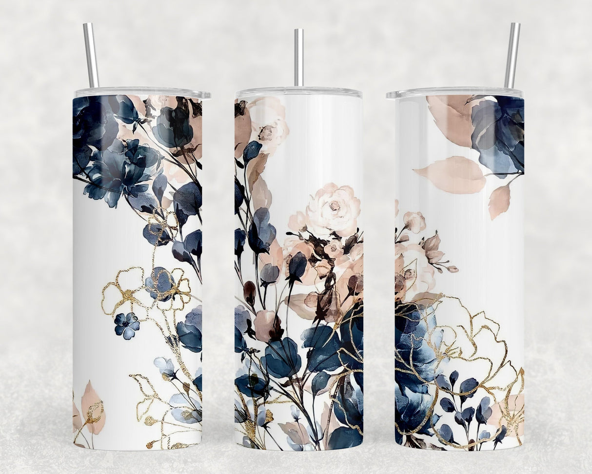 Floral|Skinny Tumbler|Optional Bluetooth Speaker| Speaker Color Varies by Rowdy Ridge Co