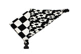 Black White Flower with Checkerboard Reversible Dog Bandana by Uptown Pups