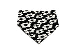 Black White Flower with Checkerboard Reversible Dog Bandana by Uptown Pups