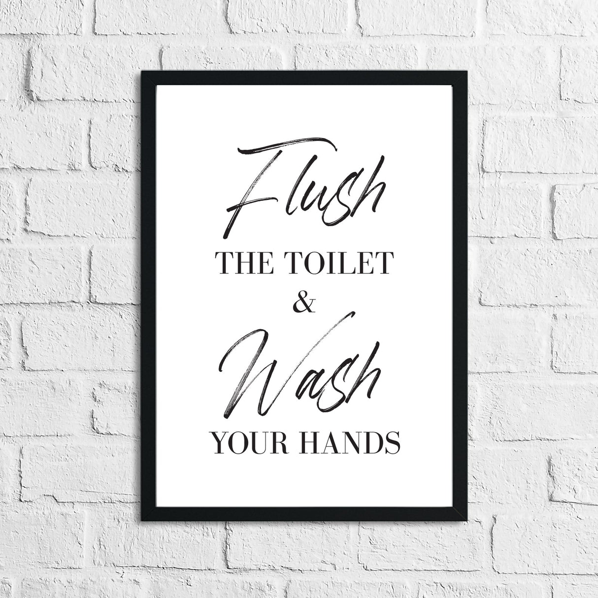 Flush The Toilet & Wash Your Hands Bathroom Wall Decor Print by WinsterCreations™ Official Store