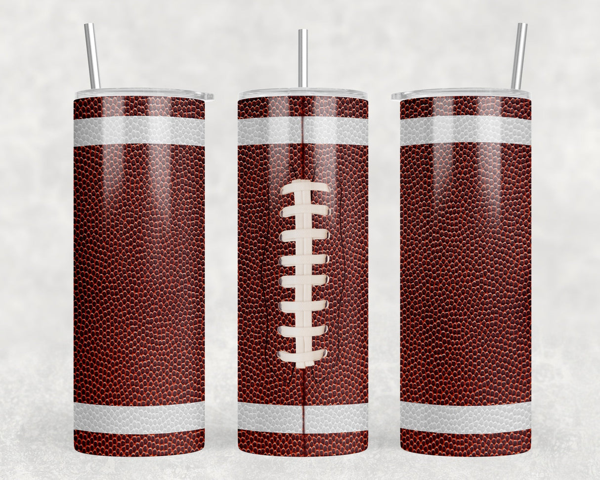 Football  - 20 oz Steel Skinny Tumbler - Optional Blue Tooth Speaker - Speaker Color will Vary by Rowdy Ridge Co