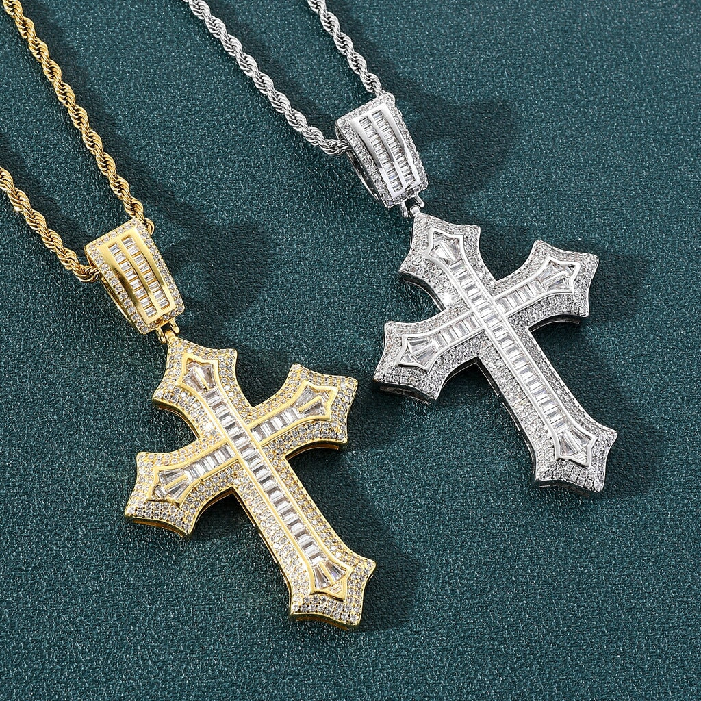 Forever Love Cross Pendant White Gold Plated by Bling Proud | Urban Jewelry Online Store