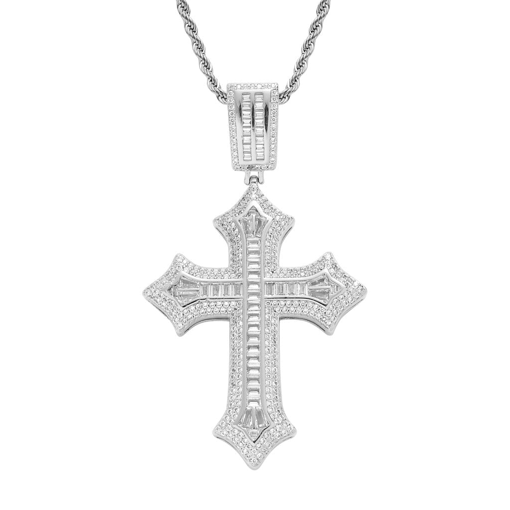 Forever Love Cross Pendant White Gold Plated by Bling Proud | Urban Jewelry Online Store