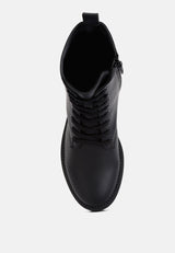 forter faux leather lace up boots by London Rag