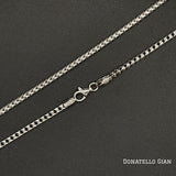 Sterling Silver 925 Franco Chain 2.5MM, 16"-24", Square Box Chain Necklace, Italian Made Sterling Silver 925 Unisex Chain by Donatello Gian