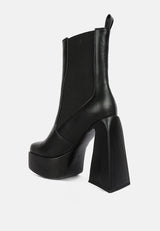 frosty high platform block heel chelsea boot by London Rag