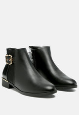 frothy buckled ankle boots with croc detail by London Rag