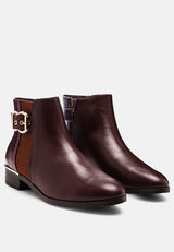 frothy buckled ankle boots with croc detail by London Rag