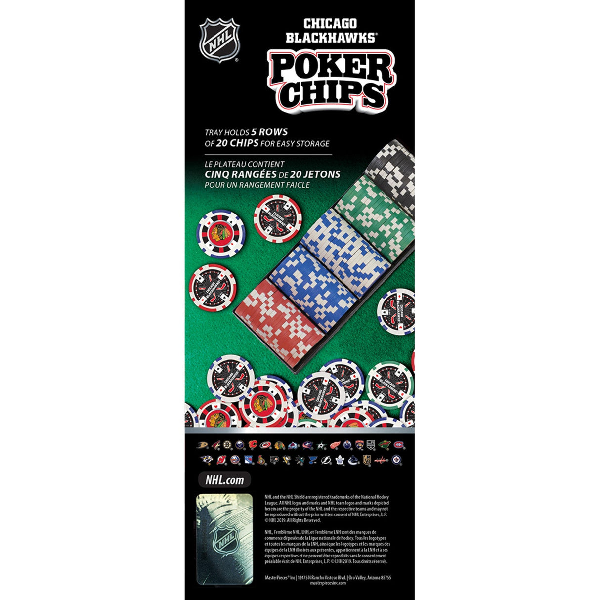 Chicago Blackhawks 100 Piece Poker Chips by MasterPieces Puzzle Company INC