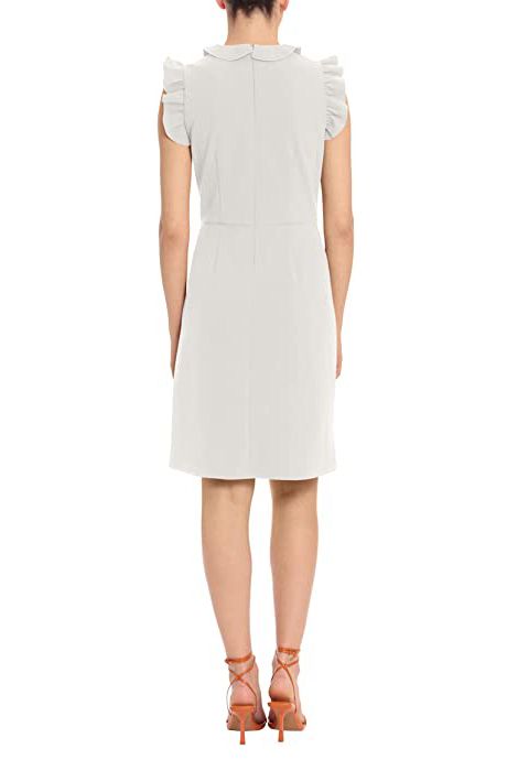 Maggy London V-Neck Ruffle Sleeves Back Zipper Short Crepe Dress by Curated Brands