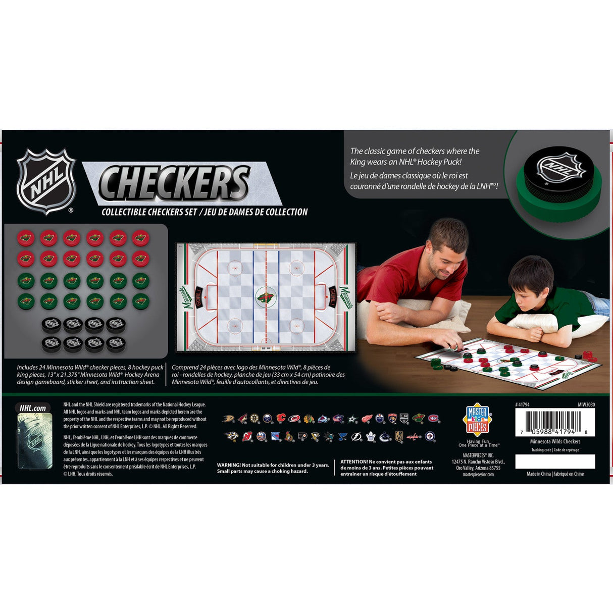 Minnesota Wild Checkers Board Game by MasterPieces Puzzle Company INC