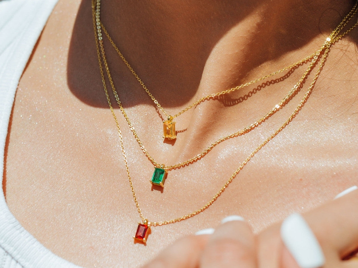 Birthstone Necklace - May by Little Sky Stone