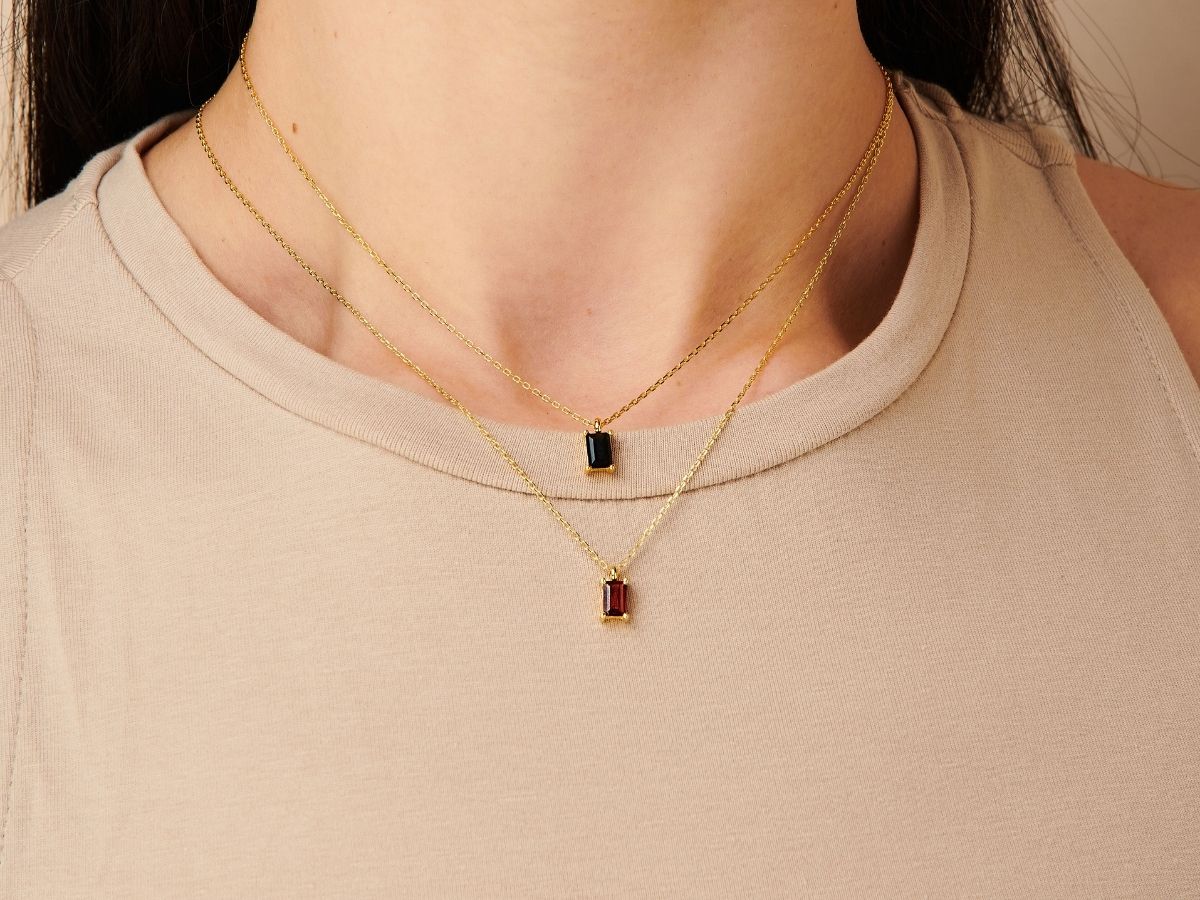 Garnet Necklace Charm by Little Sky Stone