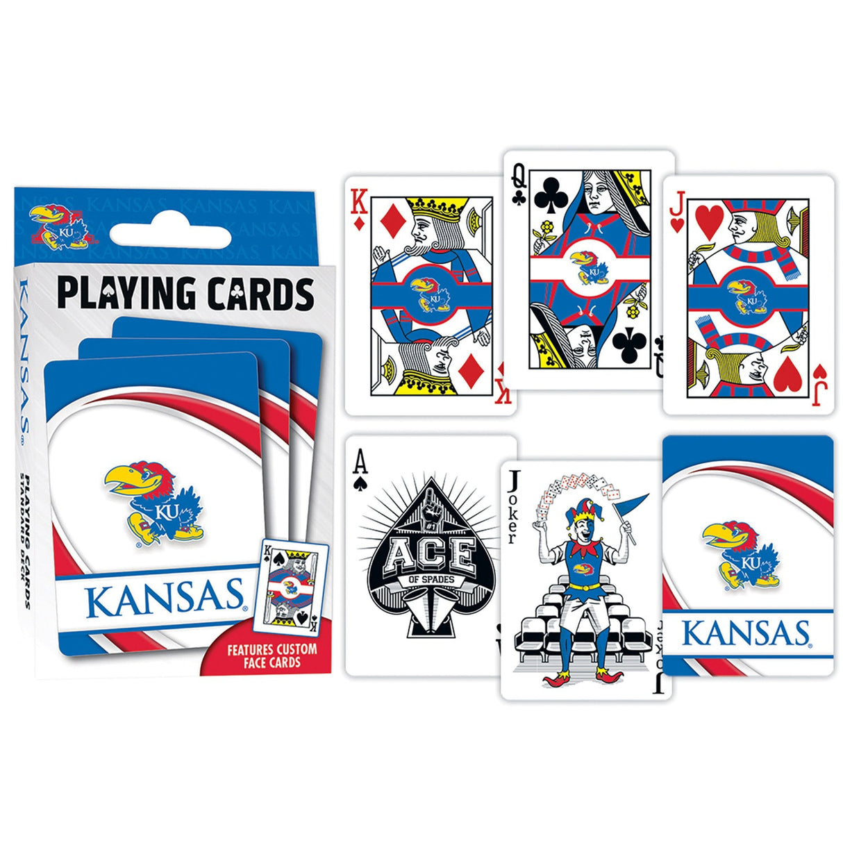 Kansas Jayhawks Playing Cards - 54 Card Deck by MasterPieces Puzzle Company INC