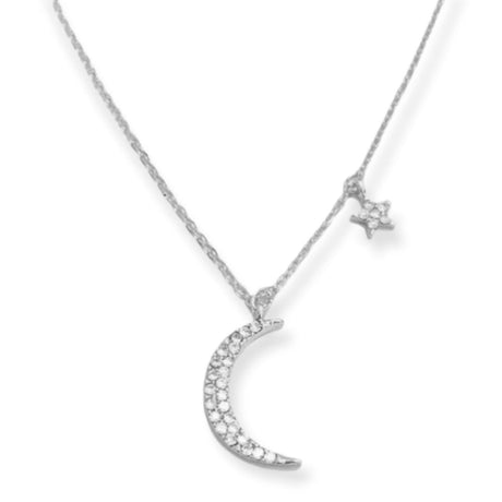 Gold Moon and Star Necklace for Women by Hollywood Sensation®