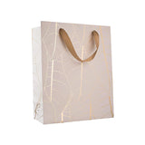 Leaf Design Golden 12.5"X10.25"X4.75" Gift Bags 12 Pack by Hammont