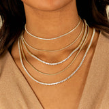 Classic Thin Tennis Necklace by By Adina Eden