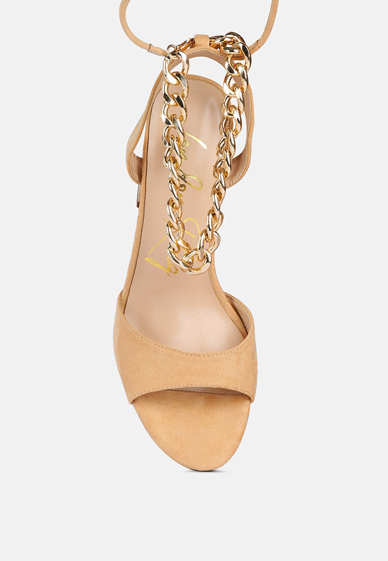 gone gurl metal chain lace up sandals by London Rag