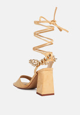 gone gurl metal chain lace up sandals by London Rag