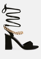 gone gurl metal chain lace up sandals by London Rag