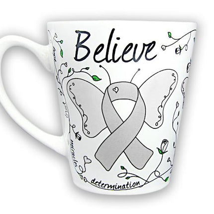 Butterfly Gray Ribbon Coffee Mugs by Fundraising For A Cause