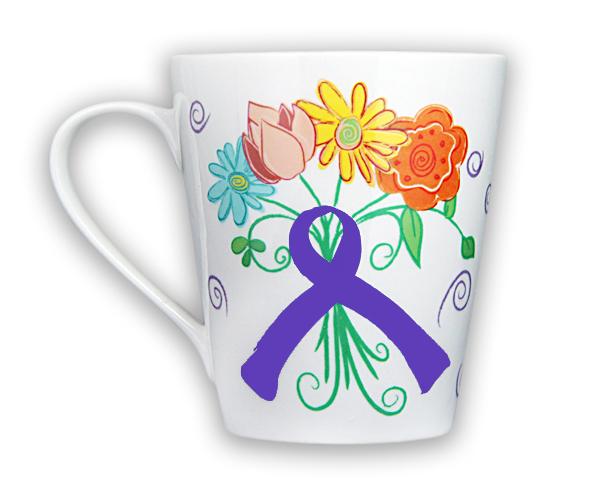 Floral Purple Ribbon Coffee Mugs by Fundraising For A Cause