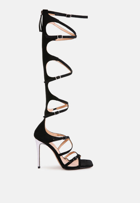 gossip dramatic strappy stiletto heels by London Rag