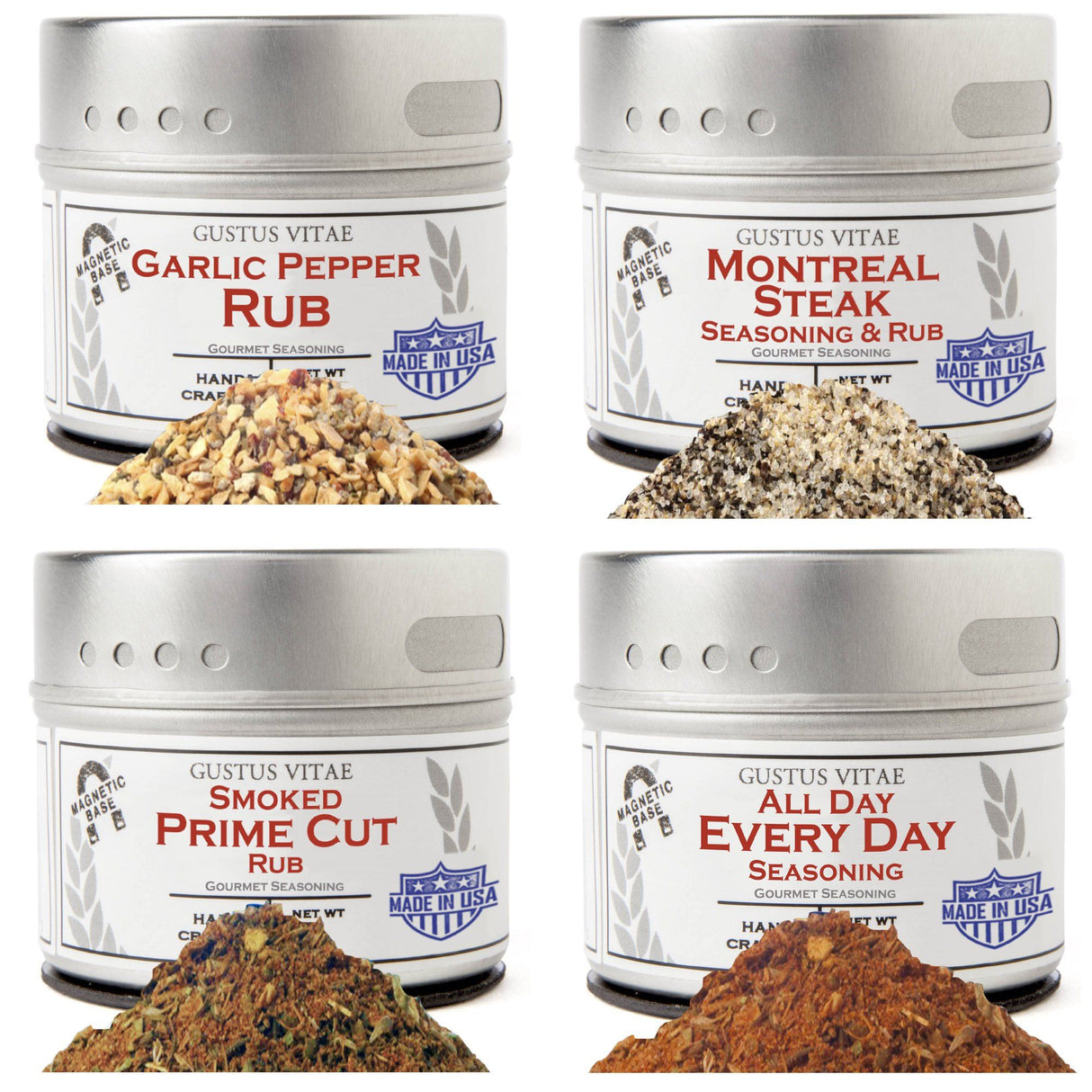 Gourmet Seasonings Staples Collection | 4 Packs by Gustus Vitae