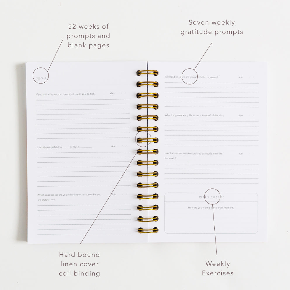 Gratitude Journal - Cashew Leatherette by Promptly Journals