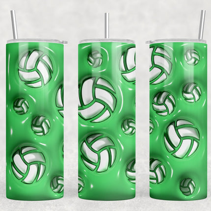 Green Volleyball|Skinny Tumbler|Optional Bluetooth Speaker| Speaker Color Varies by Rowdy Ridge Co