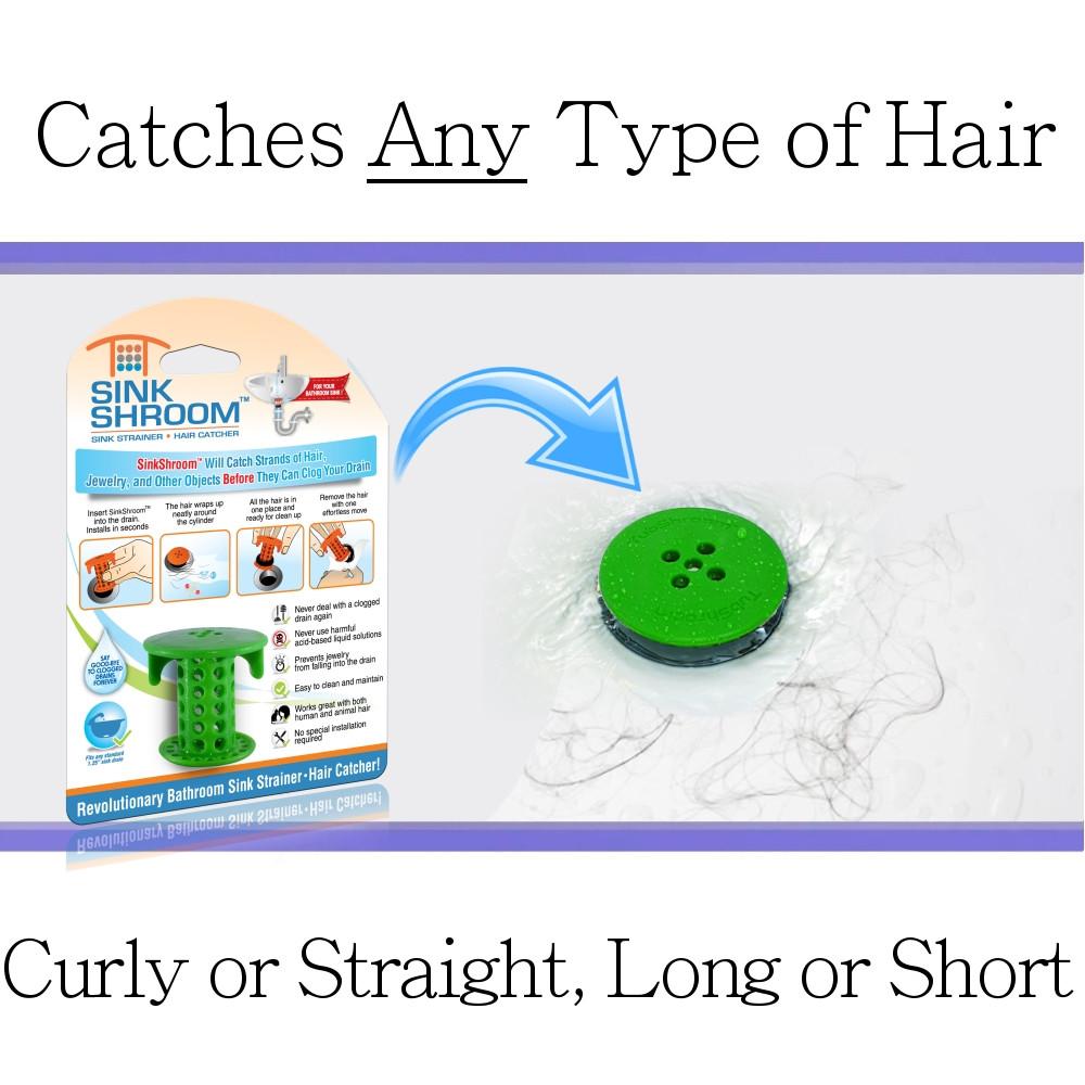 SinkShroom® (Green) The Hair Catcher That Prevents Clogged Bathroom Sink Drains by TubShroom.com