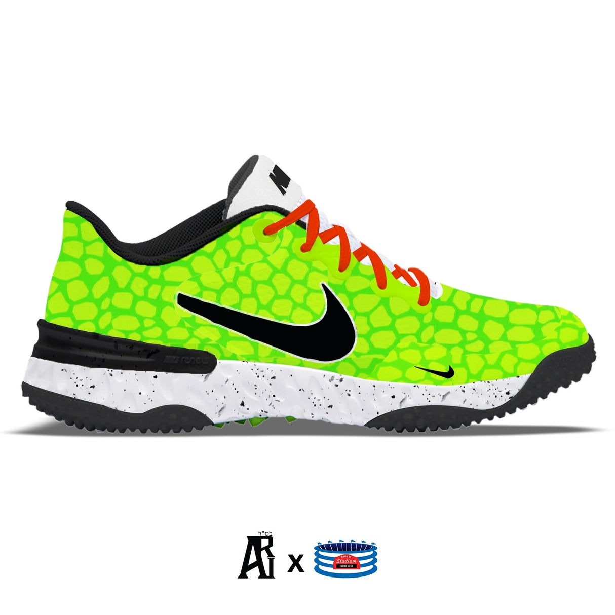 "Grinch" Nike Alpha Huarache Elite 3 Turfs by Stadium Custom Kicks