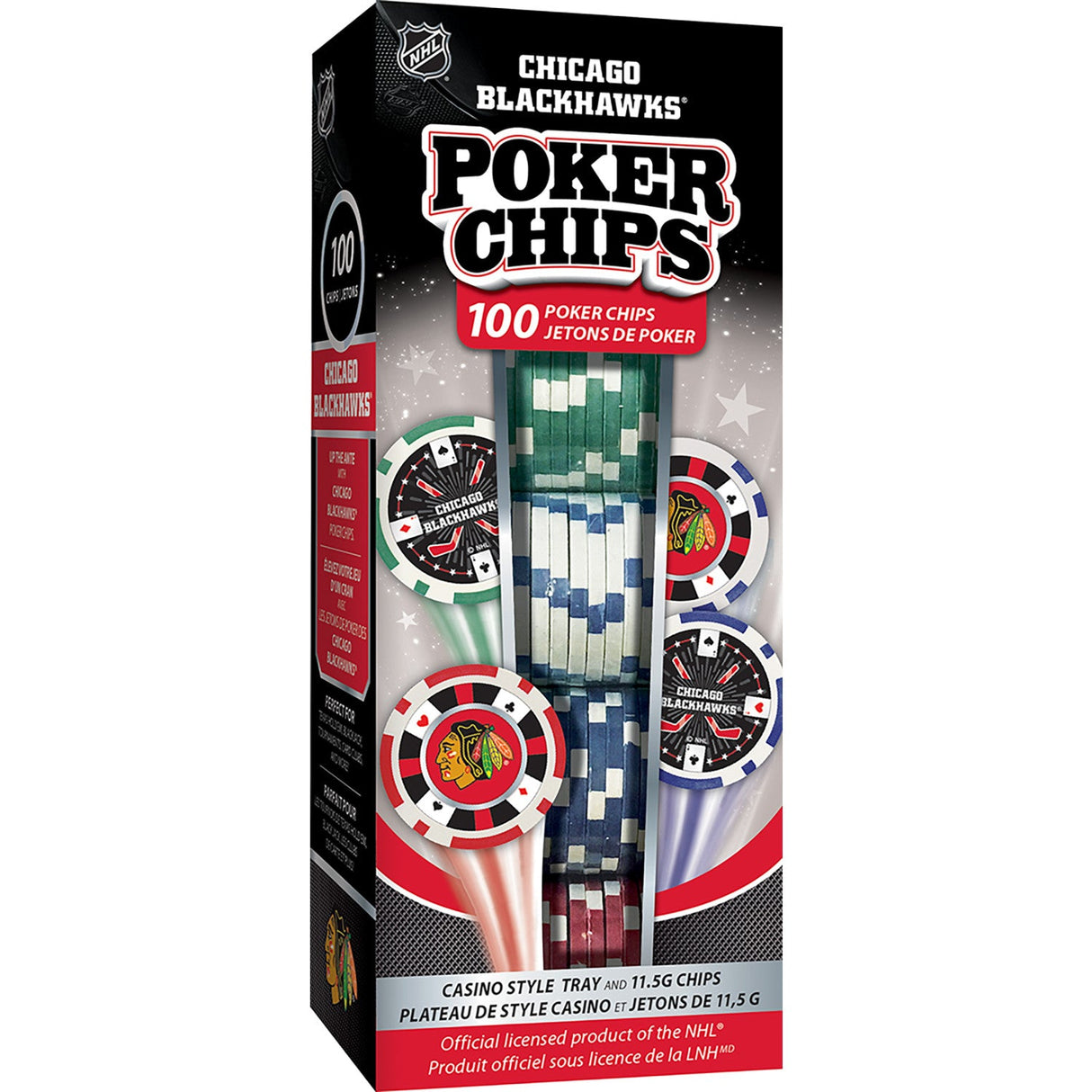 Chicago Blackhawks 100 Piece Poker Chips by MasterPieces Puzzle Company INC