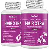 Hair Xtra, Premium Hair Growth Support for Men & Women, 60 Vegan Capsules by NuBest Nutrition®