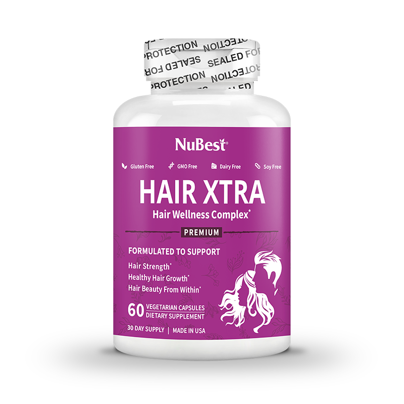 Hair Xtra, Premium Hair Growth Support for Men & Women, 60 Vegan Capsules by NuBest Nutrition®